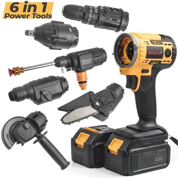 ALLEFIX Bor Serbaguna 6 IN 1  Lengkap Dengan Baterai 48V - 6670