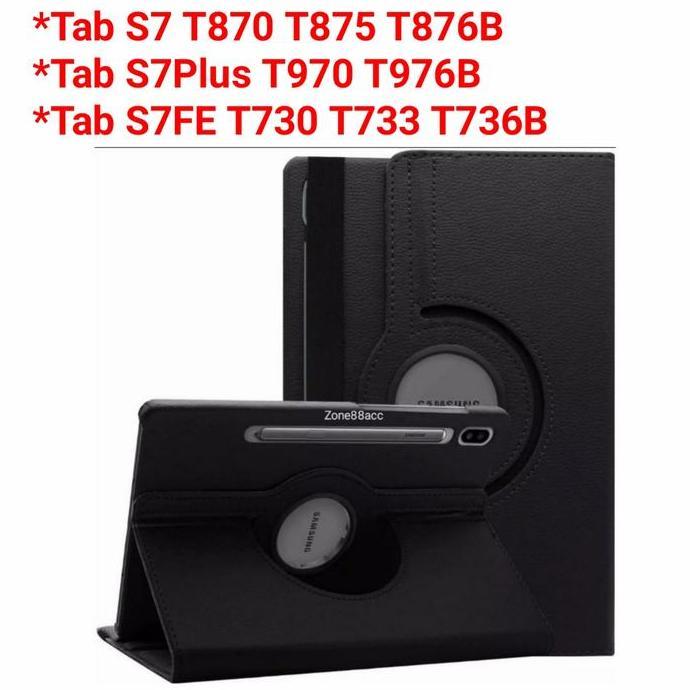 Sarung Rotary for samsung tab s7 fe plus leather flip cover / case for samsung tab s7 / case for sam