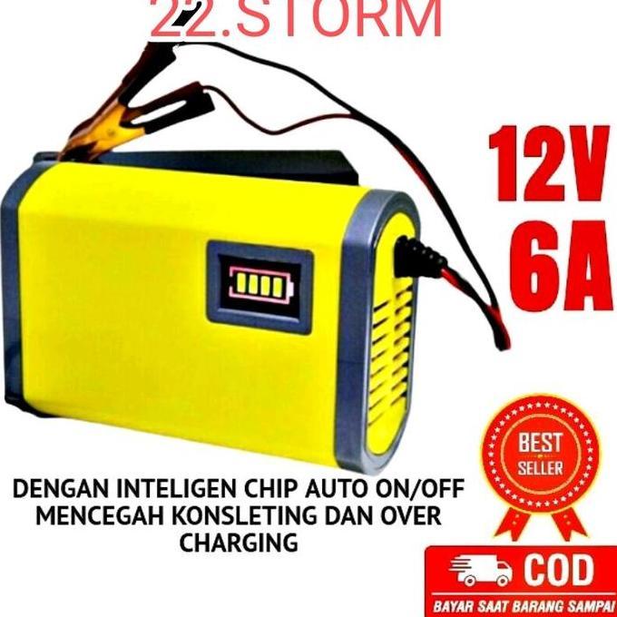 gowilman91 - charger aki 12 volt 6a mobil motor otomatis cas accu 6 amper car