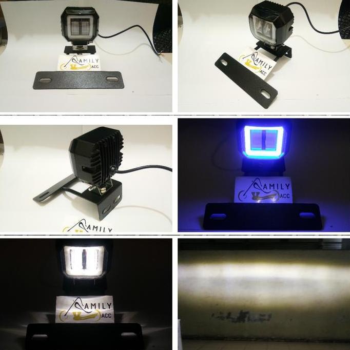 Breket Lampu Plat Nomor Rx King + Lampu Tembak Daymaker Mini Kotak RXK
