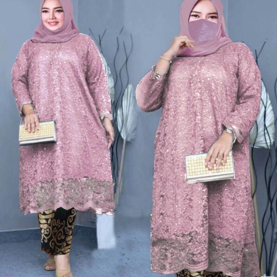 JUMBO!!!SETELAN KEBAYA TUNIK JUMBO MEWAH M-5XL MODERN/SET KEBAYA LEBARAN/ SET KEBAYA RINJANI/ATASAN 