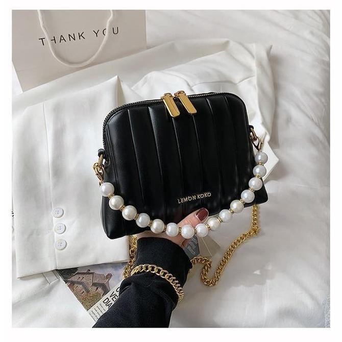 3828 TAS PESTA SLINGBAG PEARL TALI MUTIARA SELEMPANG TAS WANITA IMPORT TM