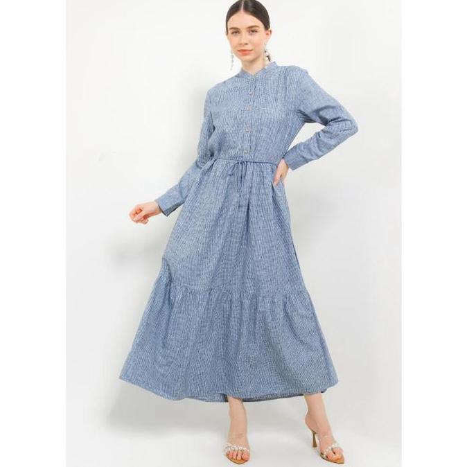 X EIGHT Fritha Dresses - Gamis Motif Kotak Kecil