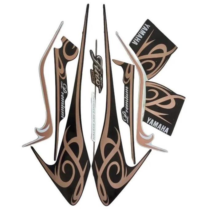 Stiker Striping Motor Yamaha Fino 125 Premium 2017 Hitam Full Body - Motorcycle