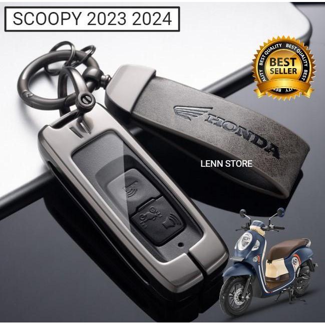 Cover Sarung Kunci Remote Kulit Logam Honda Scoopy 2023 2024 2025 Original Dan Terpercaya