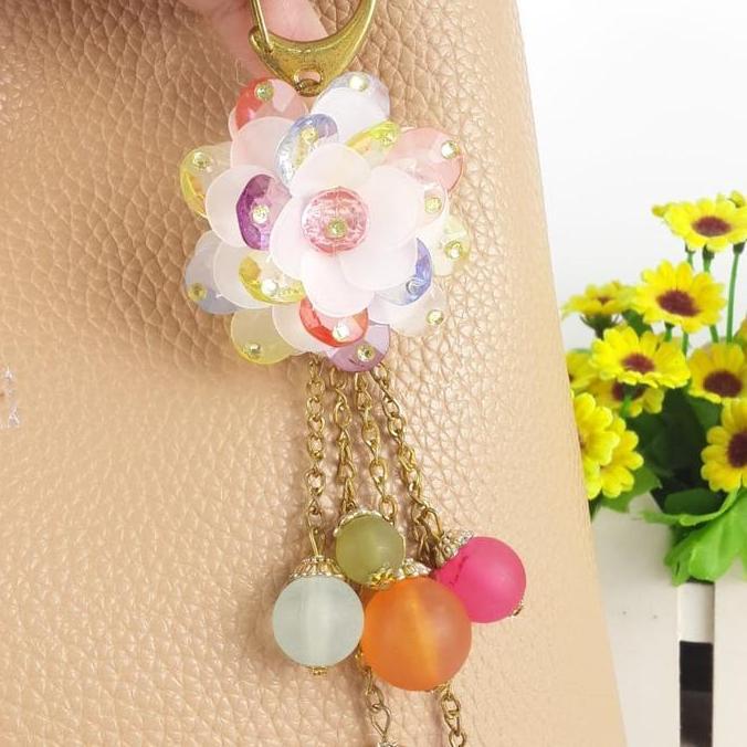 Esclona Aksesoris Tas Wanita Gantungan Tas Bunga Lotus