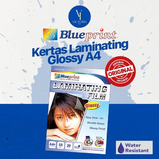 - Kertas Laminating Glossy Blueprint A4 // Blueprint Laminating Glossy Film A4 // Kertas Laminating 