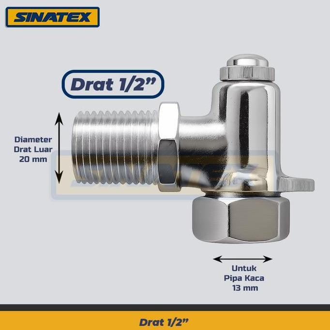 Kran Kaca Boiler Setrika Uap Elbow Kaca Tabung Boiler Setrika Uap 3/8" 1/2" Sinatex Nagamoto Jupe dl