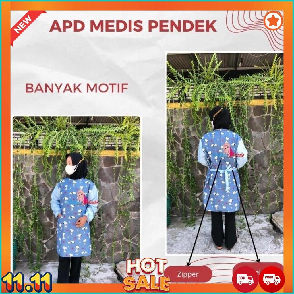 Gown Medis Apd Surgical Motif / Gown Kain Katun Dewasa  / Seragam Bedah Baju Operasi Terlaris [J6]