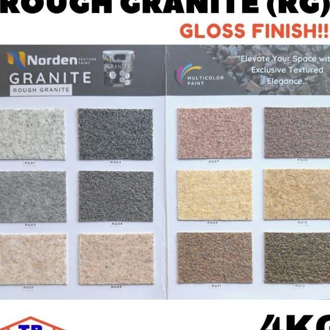 Norden Cat Tembok Teksture Tipe Rough Granite (Rg) 4 Kg Batu Alam Dinding Stone Wall Paint Type Terb