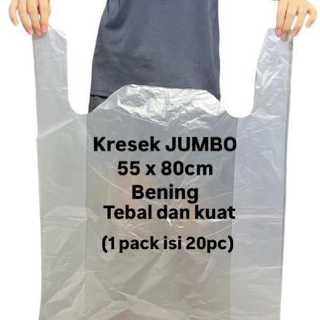 Kantong Kresek Besar Jumbo Bening 55 X 80 - Kresek Sampah Plastik Laundry Serbaguna