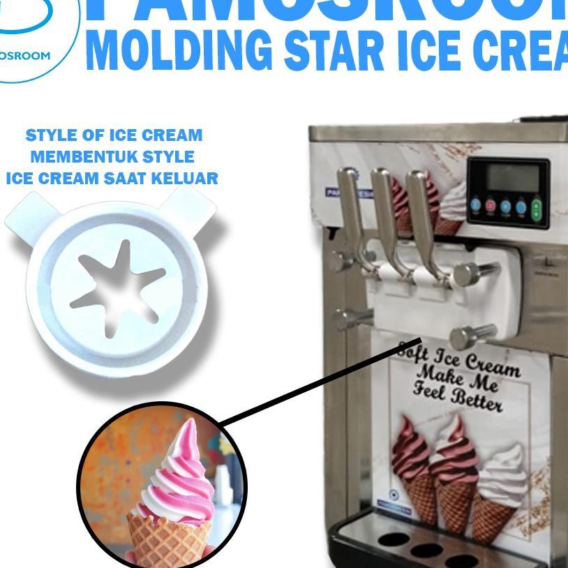 Pamosroom Sparepart Molding Star Mesin Soft Ice Cream Gpm 818T Dan Gpm 818F Moulding Cetakan Bintang