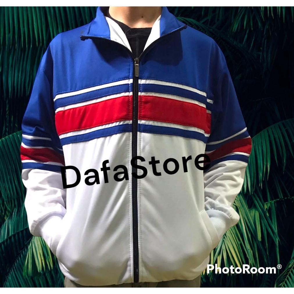 PROMO Jaket Tracktop Biru Putih List Merah S-XXXL