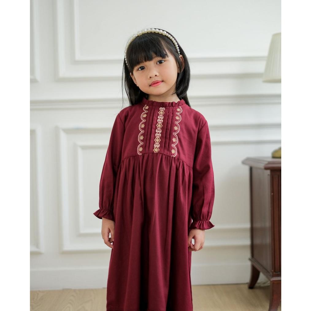 Cuci Gudang Loa Studios Kids -  Kamila Dress Anak Gamis Anak Perempuan Raya Collection Kamila Gamis