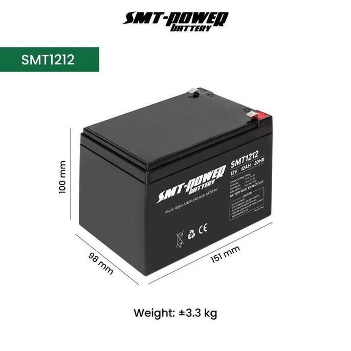 Aki UPS Baterai Kering SMT POWER SMT1212 SMT 1212 12V 12AH