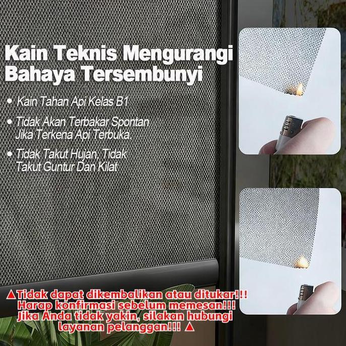 Bungavezza - Roller Blind Tirai Gulung Outdoor Elektrik Blackout 60% Gorden Biasa Murah Bernapas Kai