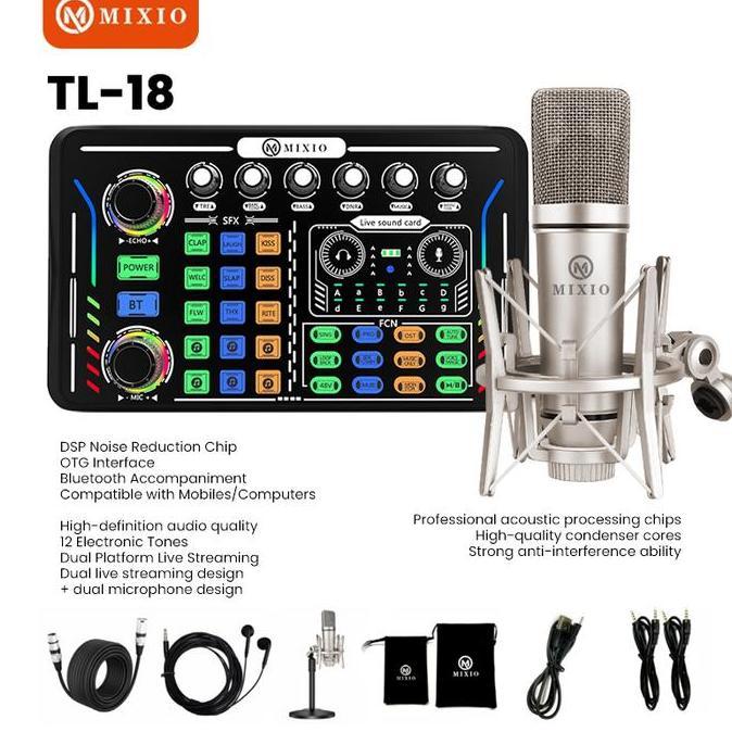 Berosa_shop - MIXIO TL-18 48V PAKET Soundcard Mikrofon Live Streaming Premium Series Soundcard