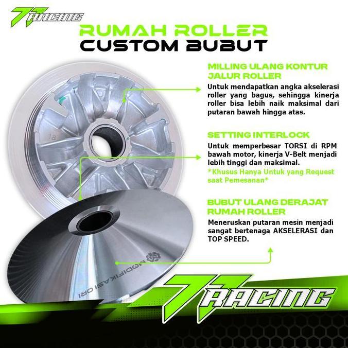 Pulley Rumah Roller NMAX LEXI AEROX Racing Yamaha PULLEY CUSTOM MODIF BUBUT+KEROK JALUR ROLLER+INTER