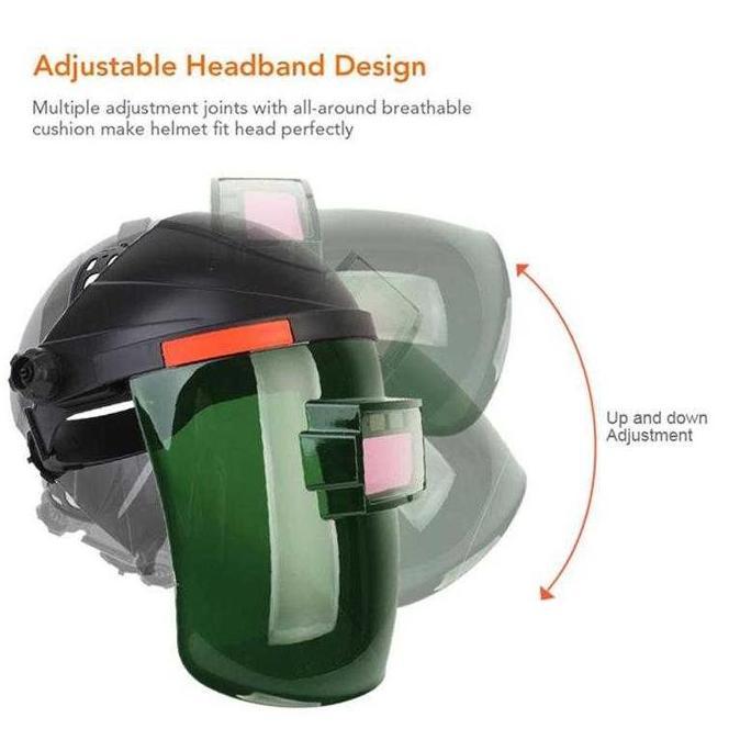 krisfiyantozz COD Alat Helm Kedok Topeng Kacamata Las Welding Listrik Hitam Full Wajah Otomatis Auto