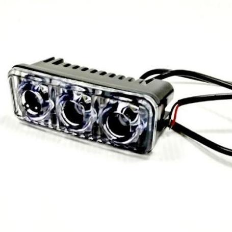 LAMPU TEMBAK LED KOTAK 3MATA/STROBOW LED MOTOR MOBIL 12VOLT WATERPROOF