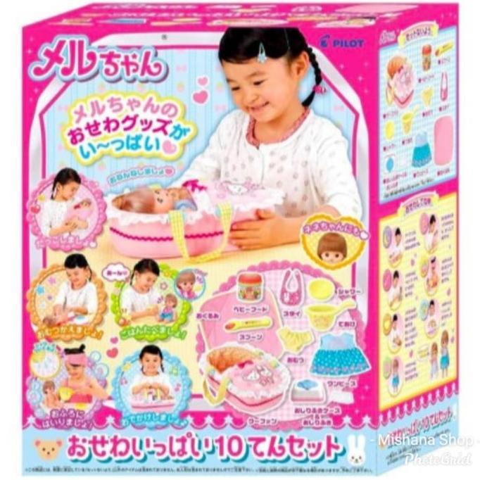 Aksesoris Boneka Mell Chan Lengkap Makan Mandi Tidur Set Mellchan Doll