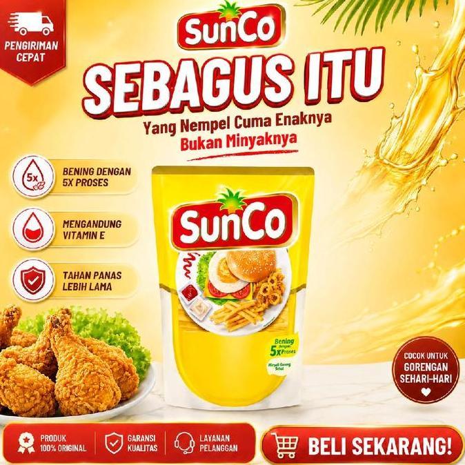 TERLARIS SUNCO MINYAK GORENG REFILL 2 LITER DARI KELAPA SAWIT DENGAN VITAMIN A UNTUK KESEHATAN IMUN 
