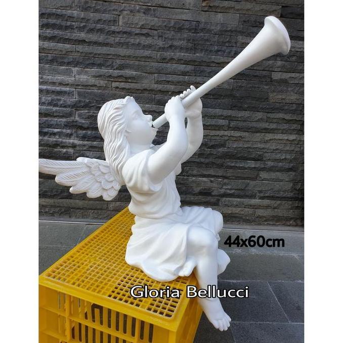 PATUNG ANGEL TEROMPET JUMBO MALAIKAT GABRIEL GUARDIAN MAKAM