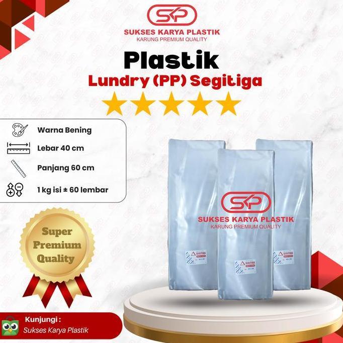 Pilihan- Plastik Laundry (Pp) Merek Segitiga 1 Pack 40 X 60 Cm Tebal 30 Micron