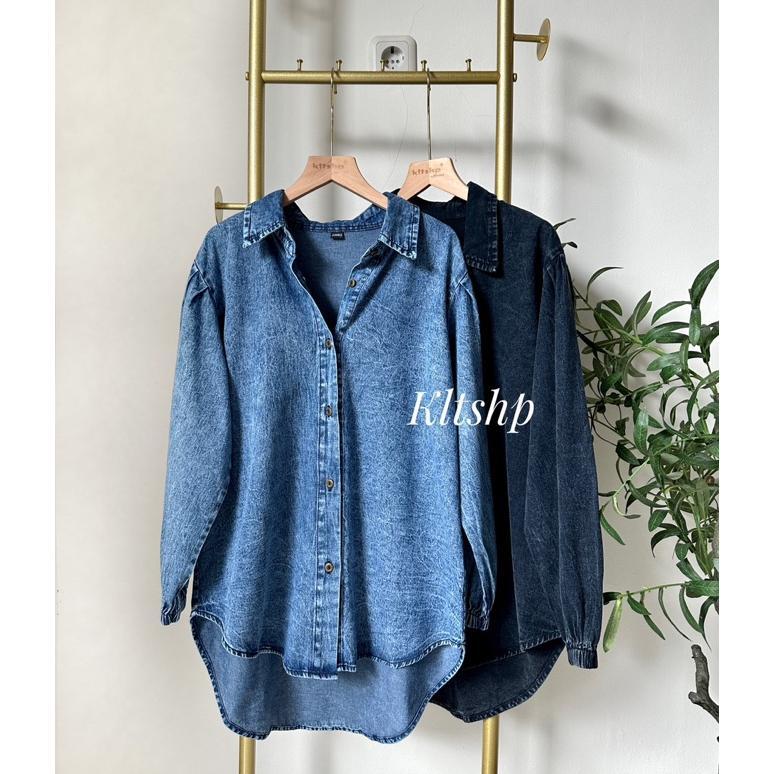 New Arrival Jeha Blouse Jeans // Kemeja Jeans // Atasan Jeans // Kemeja Kerja Rak 4 K1519