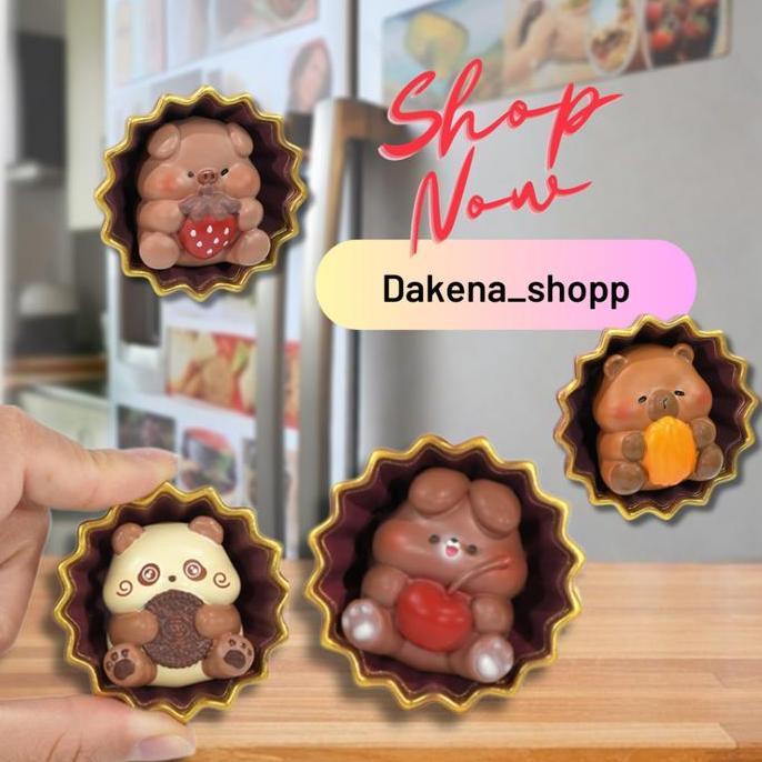 DAKENA Magnet Tempelan Kulkas Motif Hewan Lucu Cookies Biskuit Kering Besi Buah Hadiah Panda Piggy W