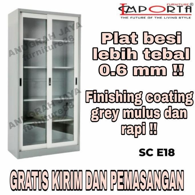 Lemari Arsip Pintu Sliding / Rak Buku / Lemari Buku Besi / Lemari Kantor / Filing Cabinet Besi