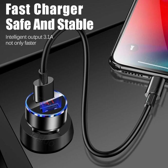 VENOMDAKAR7 - [BOSJIE] CAR CHARGER COLOKAN CHARGER MOBIL 2 PORTS 3.1A 12V-24V OUTPUT CHARGER MOBIL D