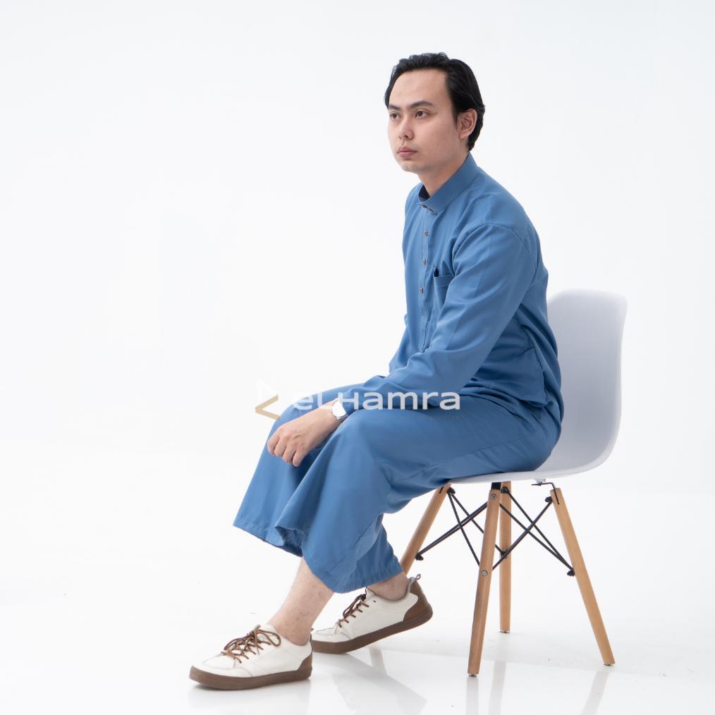 TERBARU elhamra - Jubah Slimfit Dewasa Gamis Pria Kancing Sultan Bahan Toyobo M33B