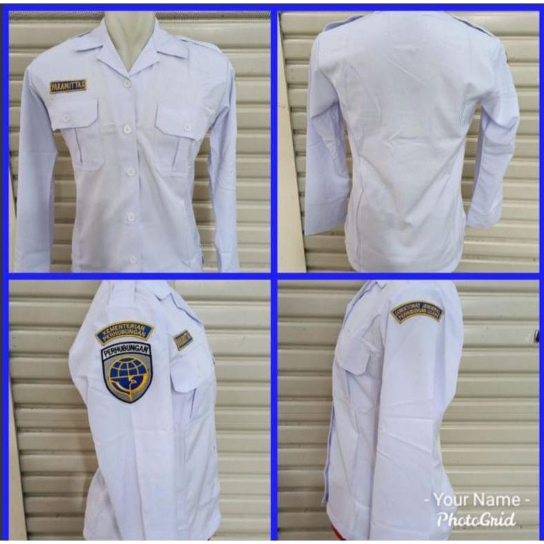 Seragam kemenhub wanita/seragam putih kemenhub/seragam pdh panjang kemenhub/seragam dishub