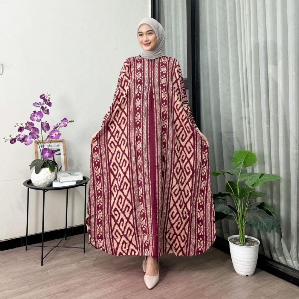 New Kaftan Semprot Bahan Rayon Super Jumbo Ld 160Cm Baju Muslim Kekinian