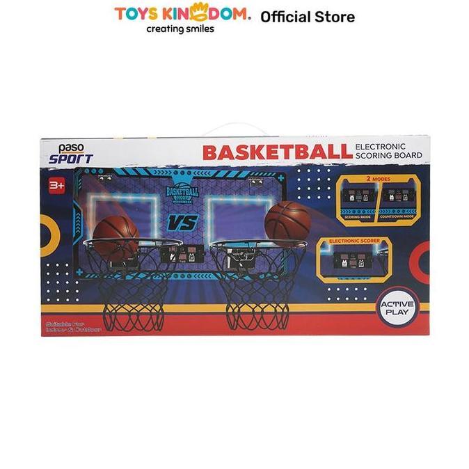 Toys Kingdom Paso Set Dual Electric Scoring Board Basketball - Mix Set Mainan Anak Permainan Bola Ba