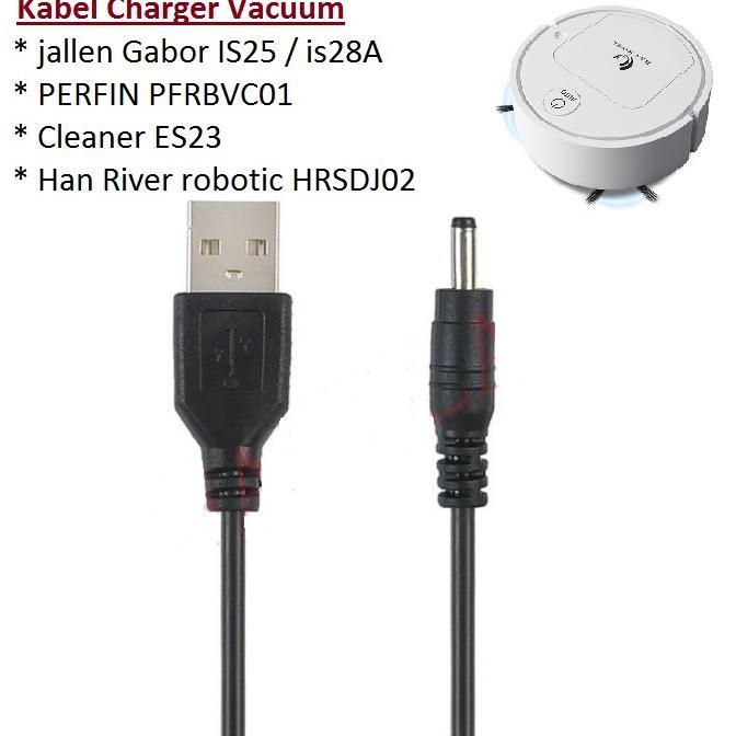 cuci gudang kabel usb charger robot vacum vacuum cleaner jallen gabor perfin mitsuyama es28 es23 is2