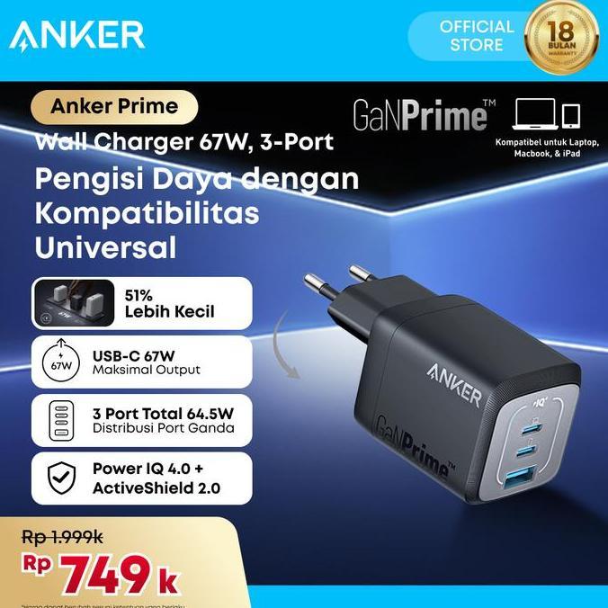 Wall Charger Anker GaNPrime 67W - A2669