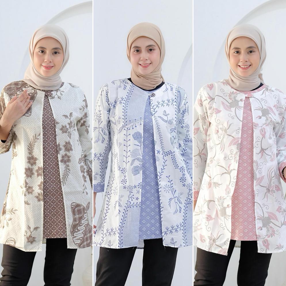 BEST DEALS TUNIK BATIK BOLERO LENGAN PANJANG ATASAN BATIK WANITA BOLERO TERBARU