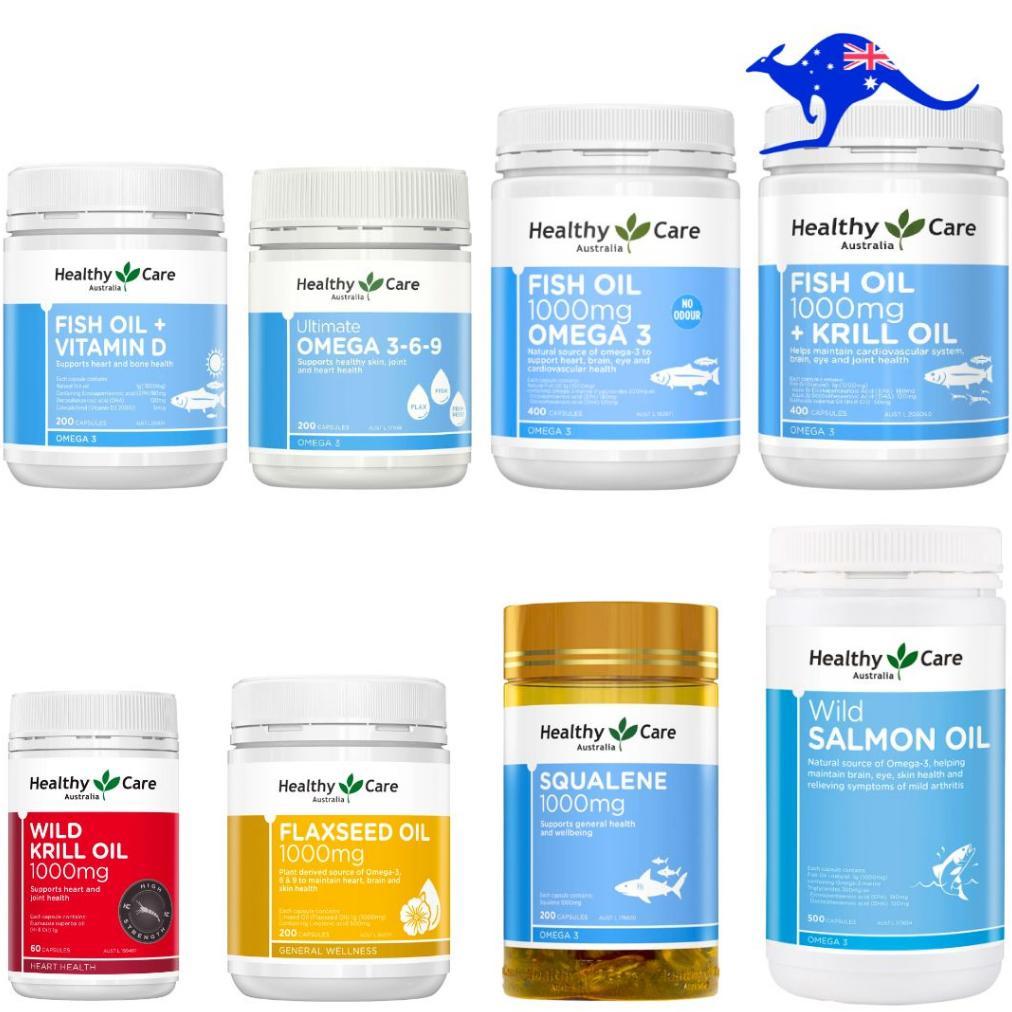 Healthy Care Fish Oil 1000Mg 400 Capsules Omega 3 6 9 369 Australia Odourless 1000 Mg Wild Krill Oil