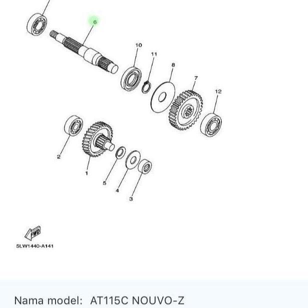 As Roda Belakang Nouvo Z 5MX-E7421-10 Orinal Kode Part 5MX-E7421-10 Suku Cadang Motor Yamaha Orinal 