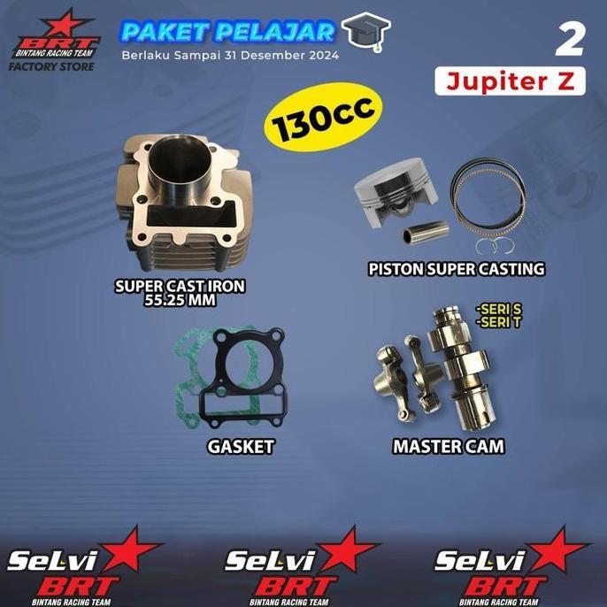 PAKET BORE UP BRT JUPITER Z VEGA R BLOK SET PISTON CAM NOKEN AS BRT JUPITER Z 110 VEGA R NEW 130CC
