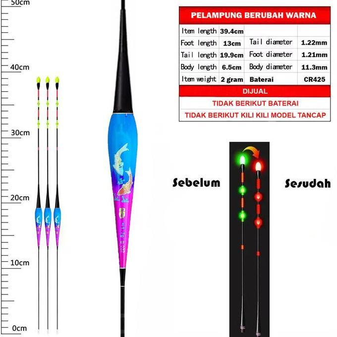 Pelampung Pancing LED Anti Badai Berubah Warna Top