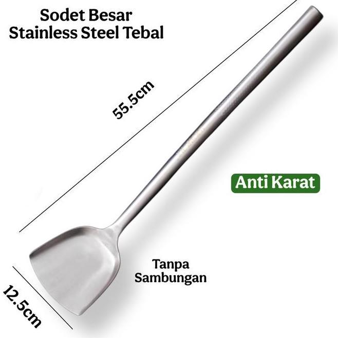 Ws1 Sodet Sutil Besar Stainless Steel Tebal 495Cm 555Cm Tahan Lama Bspatula Mbg