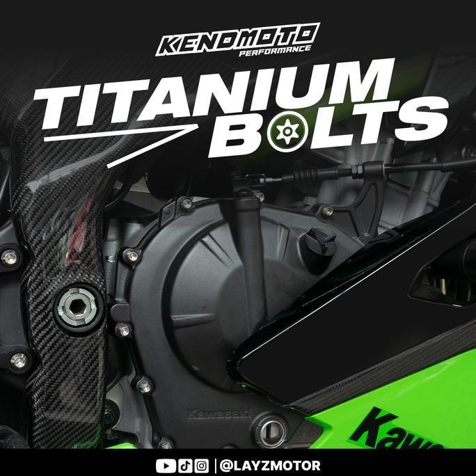 KENDMOTO BAUT TITANIUM SET MESIN KAWASAKI ZX25R BMP27