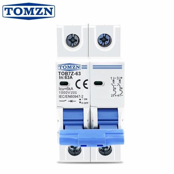 Kit- Mcb Dc 2P Tomzn 1000V 10A 16A 20A 25A 32A 40A 50A 63A Circuit Breaker