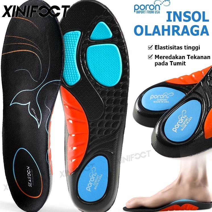 Sol Sepatu Poron Comfort Flat Foot Arch Support Sport Insole Untuk Pereda Nyeri, Menyerap Guncangan