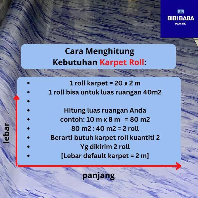 BIBI BABA Per Roll Karpet Lantai Vinyl Meteran Spons Import Korea Tebal 1.35 mm Tidak Licin & Empuk 