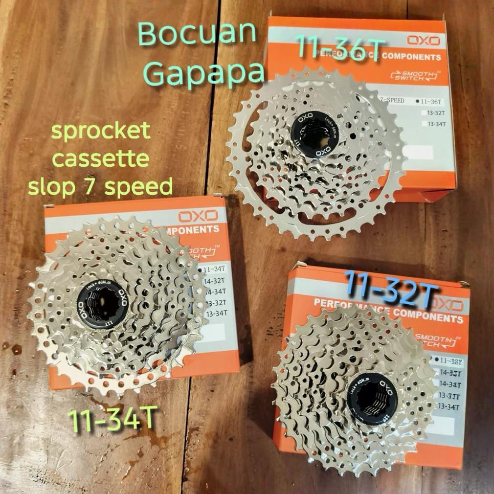 Terlaris Sprocket 7 Speed Cassette Slop Oxo 11-32T 34T 36T