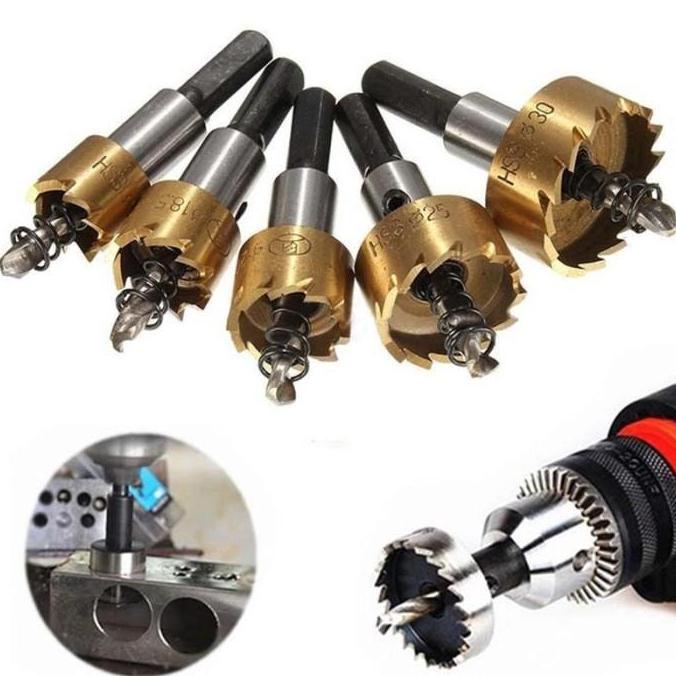 JHONXIE mata bor hole saw besi Set 5pcs baja ringan hole saw plat besi